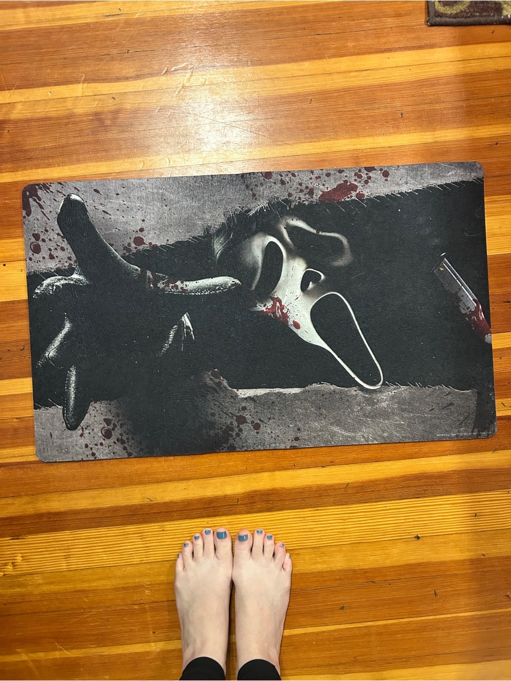 Ghost Face Black & Gray Door Mat